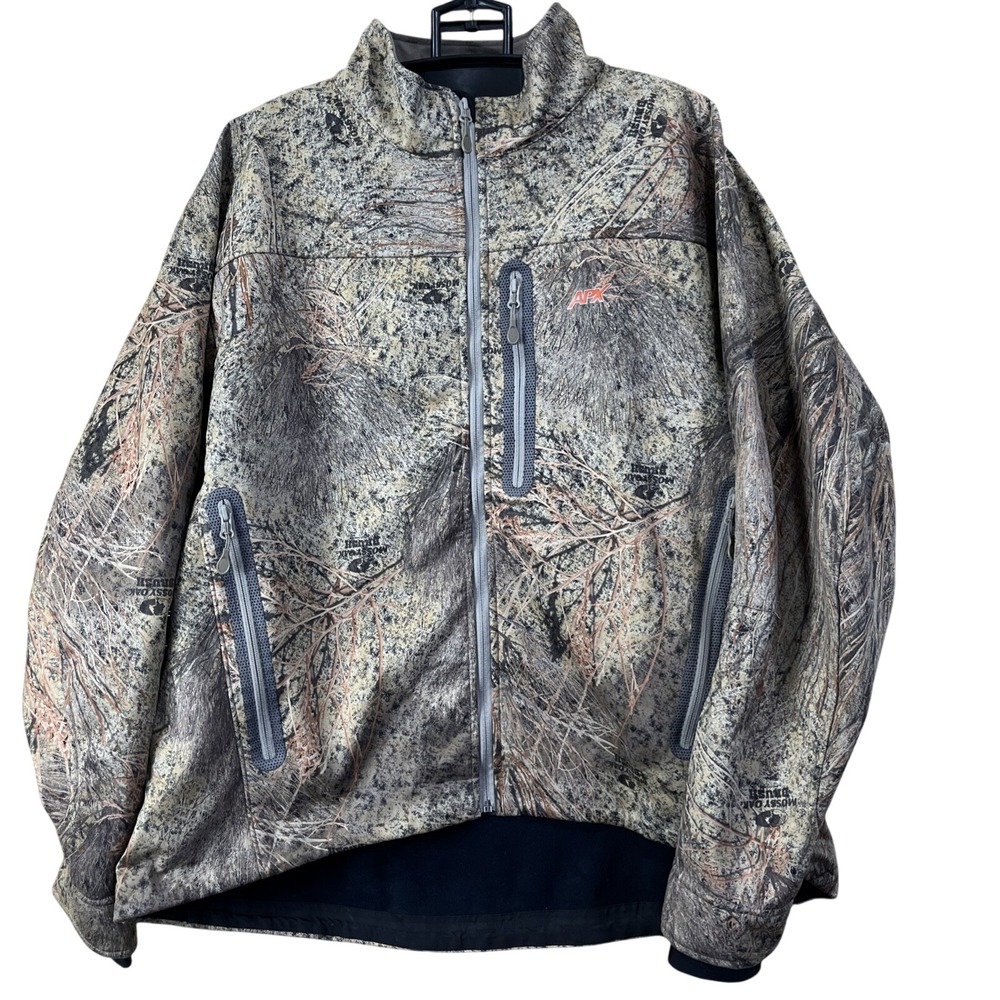 Russell Outdoors APX L4 Gale Jacket Mens 2XL Camo Mossy Oak Brush R4476 Full Zip